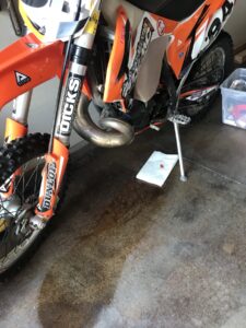 why is my dirt bike leaking gas